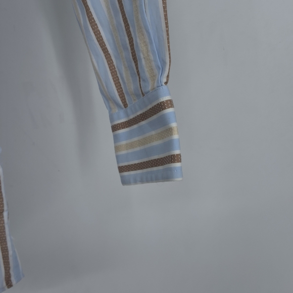 Ike Behar Sz 8 Blue and White Casual Button Down Shirt - Picture 3 of 4